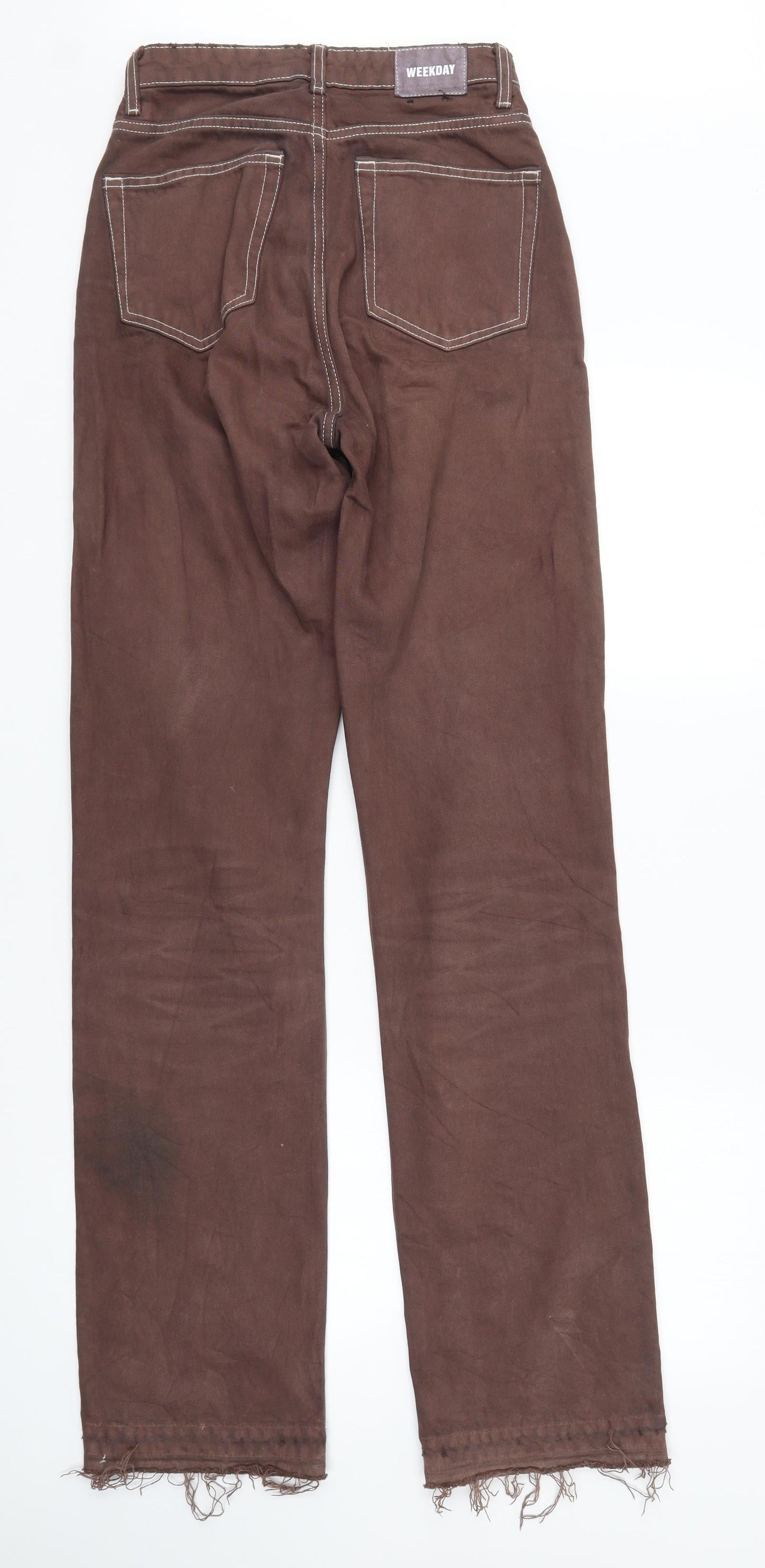 Weekday Mens Brown  Denim Straight Jeans Size 24 L32 in
