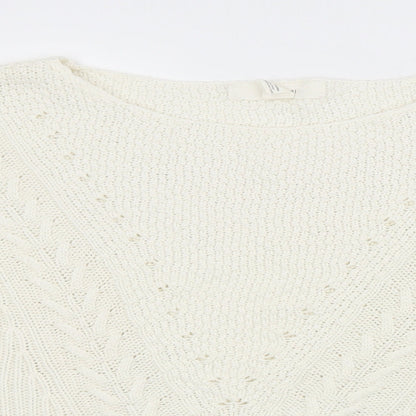 Preloved FOREVER 21 Womens White Argyle/Diamond  Pullover Jumper Size L - Detail