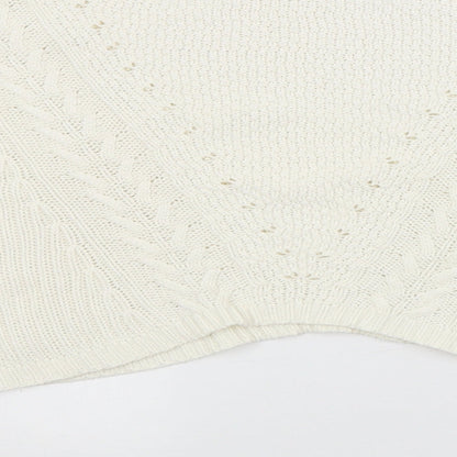 Preloved FOREVER 21 Womens White Argyle/Diamond  Pullover Jumper Size L - Label