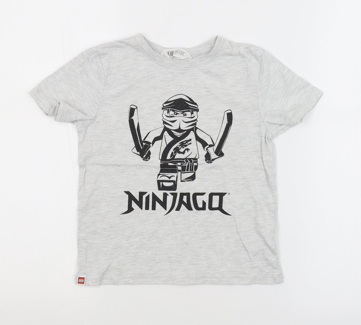 H&M Boys Grey   Basic T-Shirt Size 5-6 Years  - LEGO