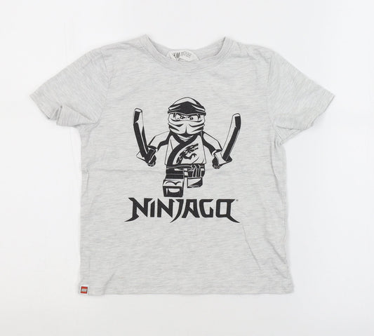 H&M Boys Grey   Basic T-Shirt Size 5-6 Years  - LEGO