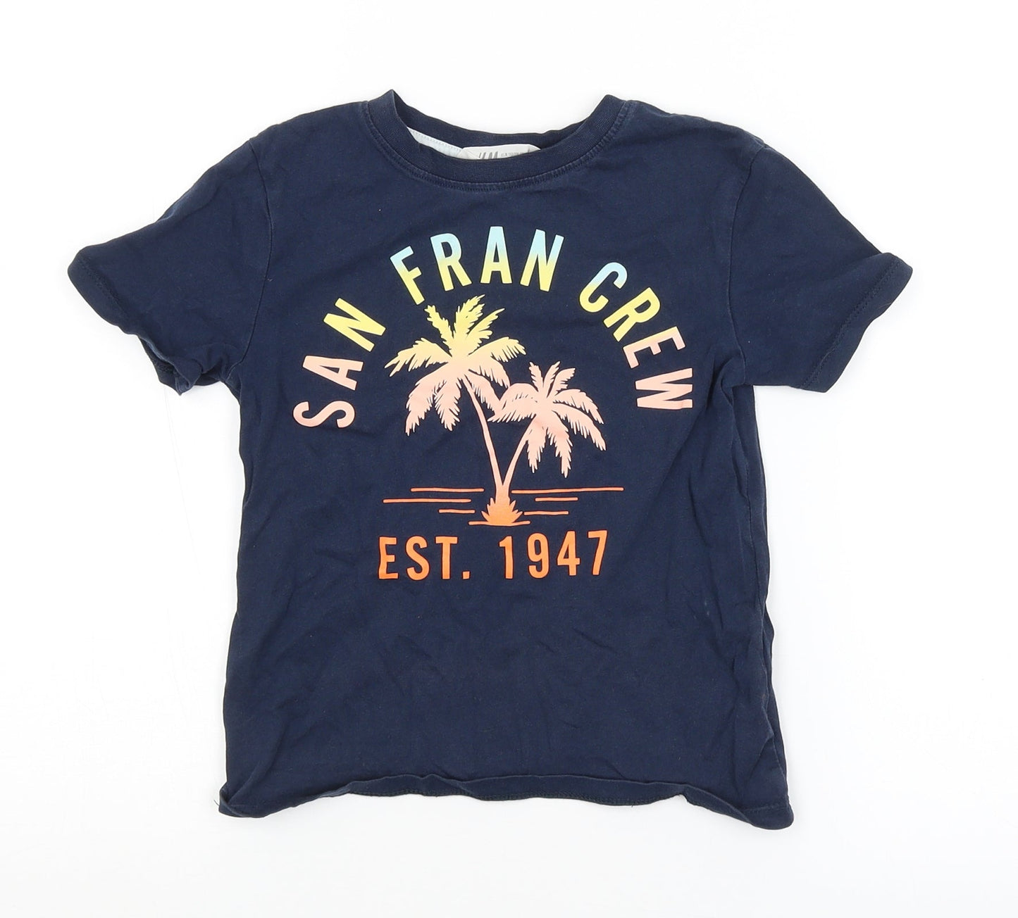 H&M Girls Blue   Basic T-Shirt Size 5-6 Years