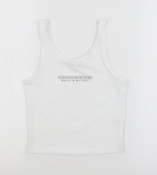 George Girls White   Basic Tank Size 8-9 Years