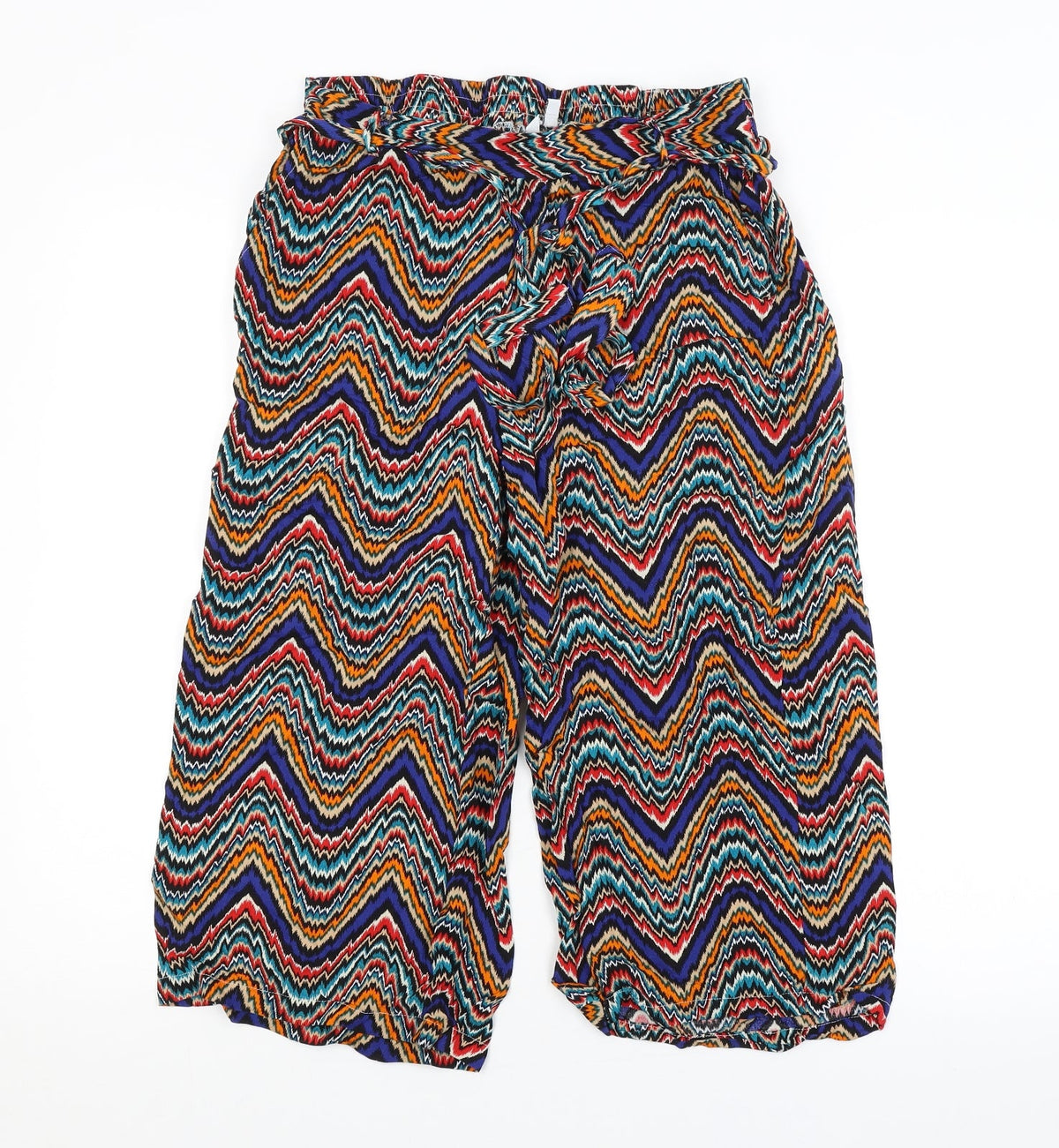 Pep&Co Womens Multicoloured Striped  Bloomer Trousers Size 10 L20 in
