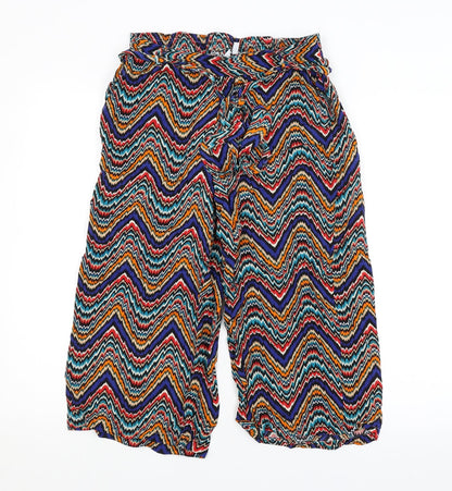Pep&Co Womens Multicoloured Striped  Bloomer Trousers Size 10 L20 in