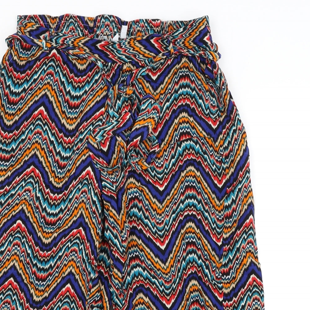 Pep&Co Womens Multicoloured Striped  Bloomer Trousers Size 10 L20 in