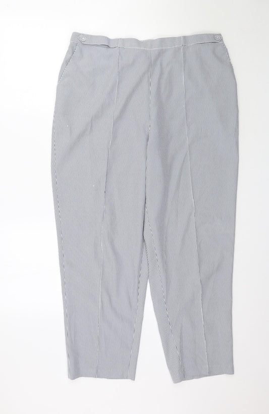 BM Womens Grey Striped  Trousers  Size 20 L27 in