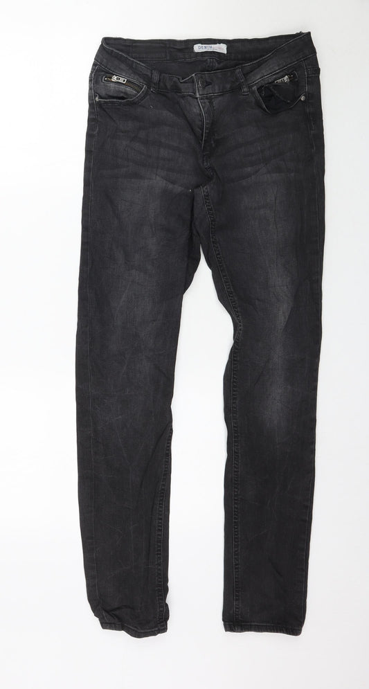 Preworn Womens Black  Denim Skinny Jeans Size 30 L32 in