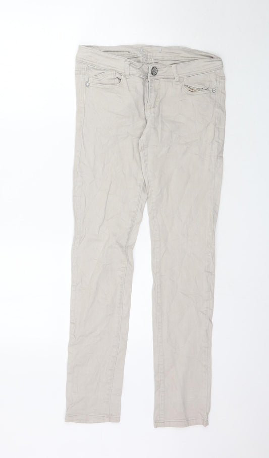 Preworn Womens Beige  Denim Skinny Jeans Size 32 in L32 in