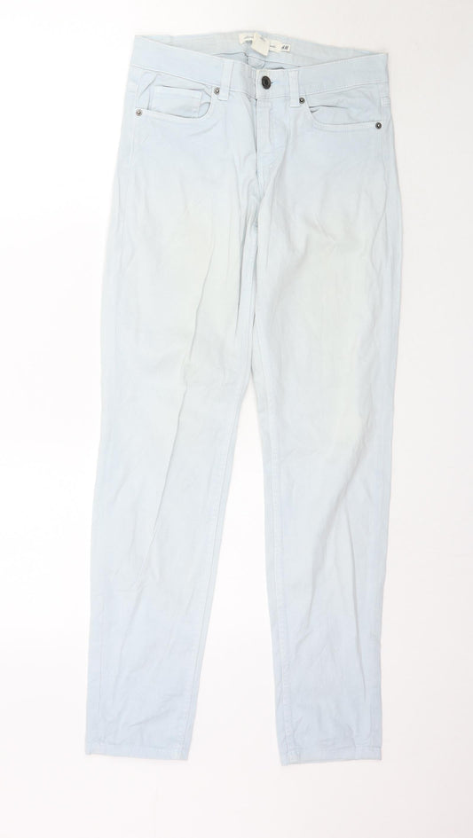 H&M Womens Blue  Denim Skinny Jeans Size 8 L31 in