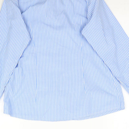 Preloved Preworn Womens Blue Striped  Basic Button-Up Size M - Label