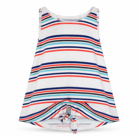 Next Girls White Striped  Basic Tank Size 7 Years