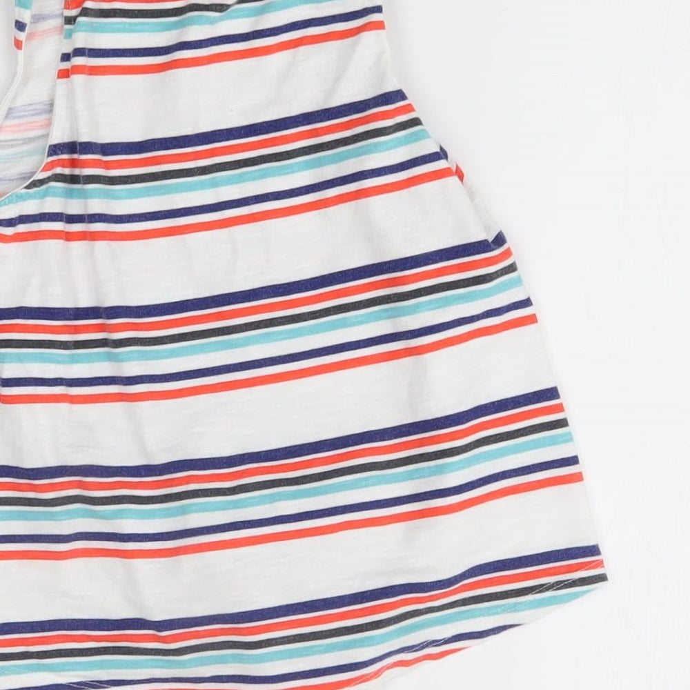 NEXT Girls White Striped  Basic Tank Size 7 Years