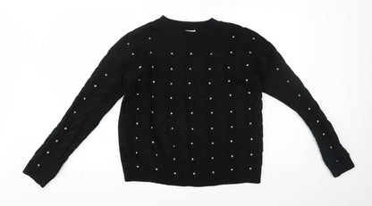 Preloved TU Womens Black   Pullover Jumper Size 8 - Front