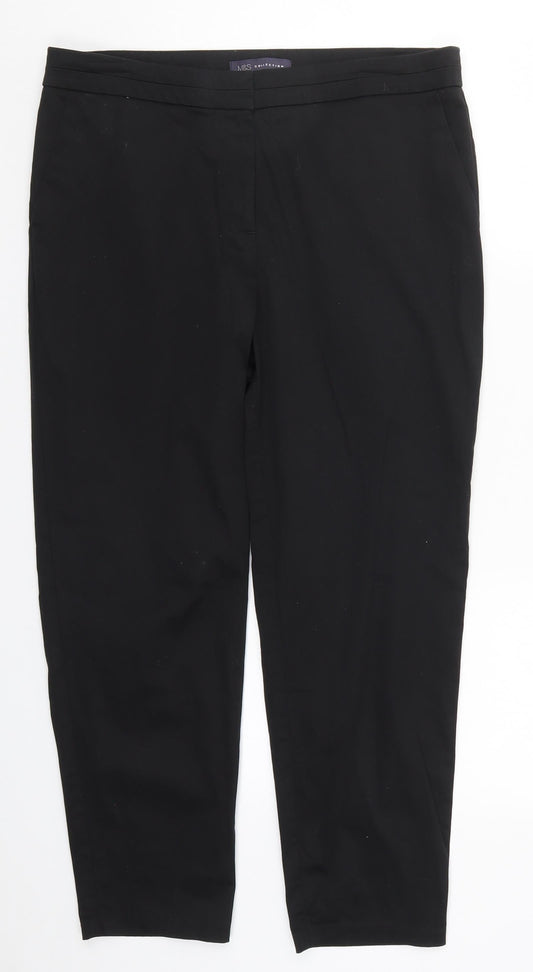 Marks and Spencer Womens Black   Trousers  Size 14 L24.5 in