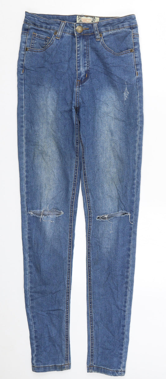 Preloved Boohoo Womens Blue  Denim Skinny Jeans Size 6 L30 in - Front