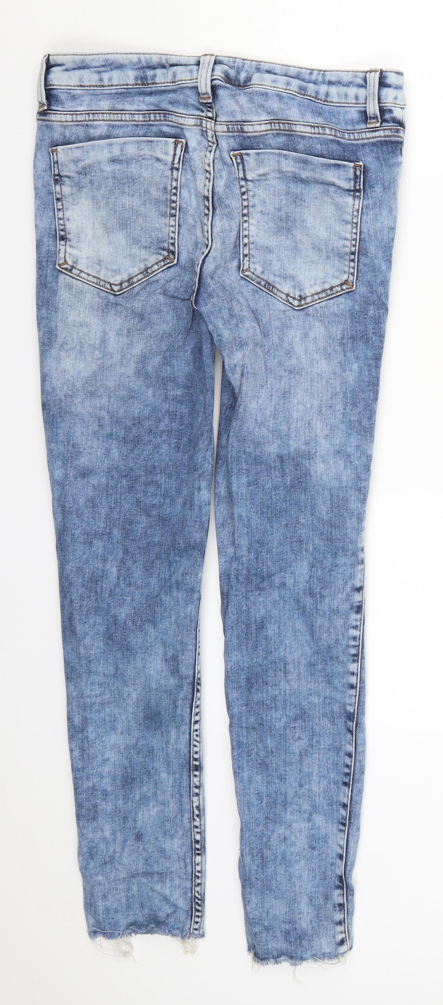 Denim Co Womens Blue  Denim Skinny Jeans Size 8 L26 in - Distressed Hem