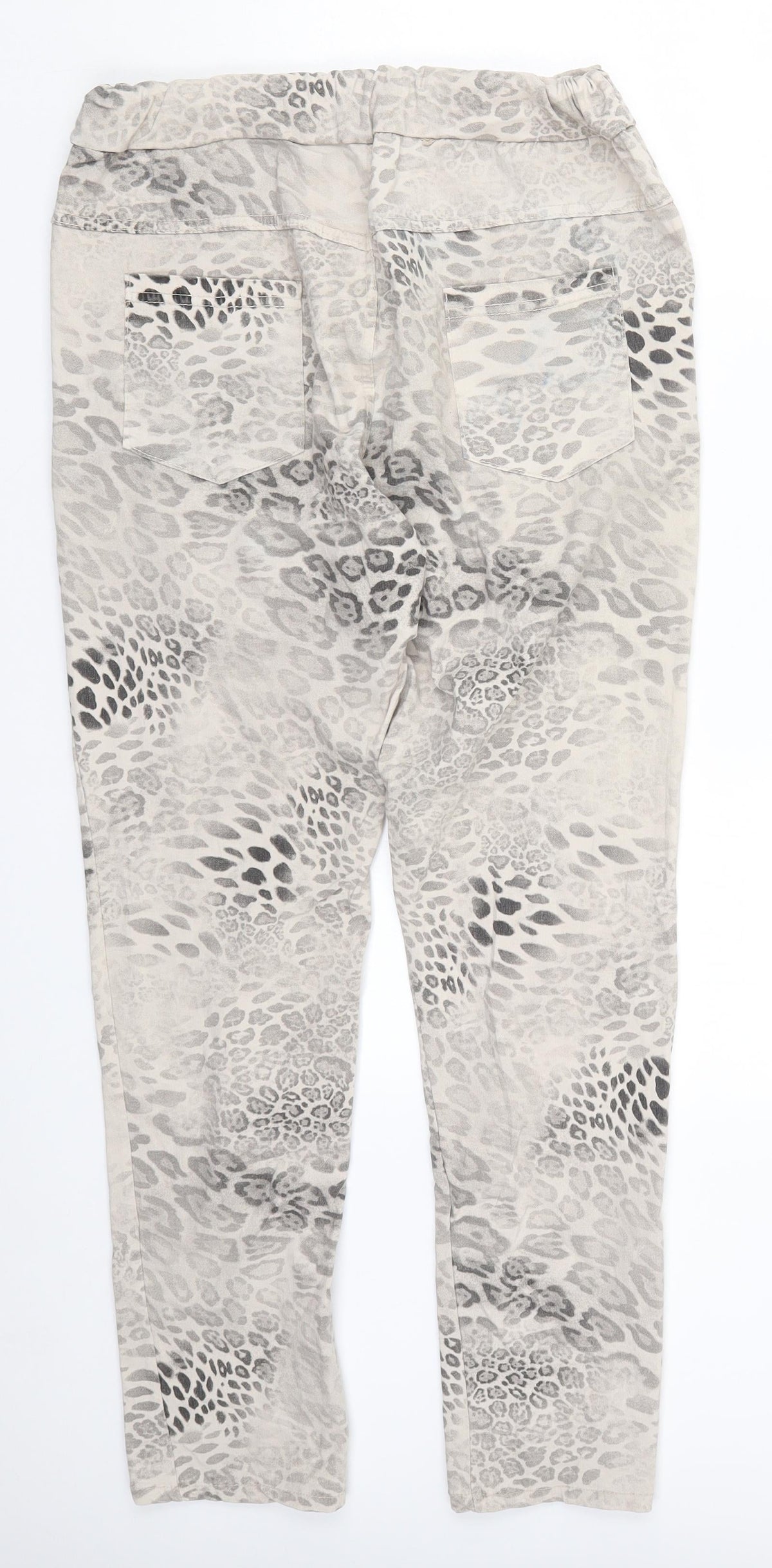 Preworn Womens Beige Animal Print  Trousers  Size 32 in L28.5 in