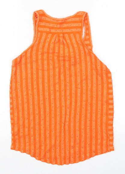Next Womens Orange Striped  Basic Tank Size 6