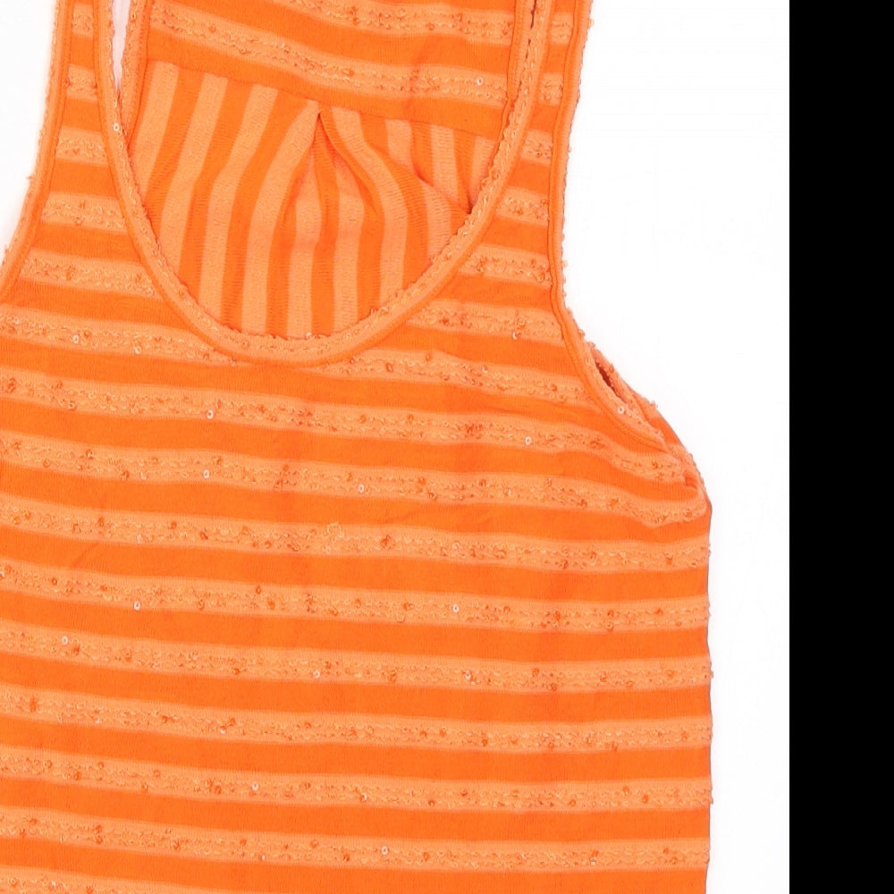 NEXT Womens Orange Striped  Basic Tank Size 6