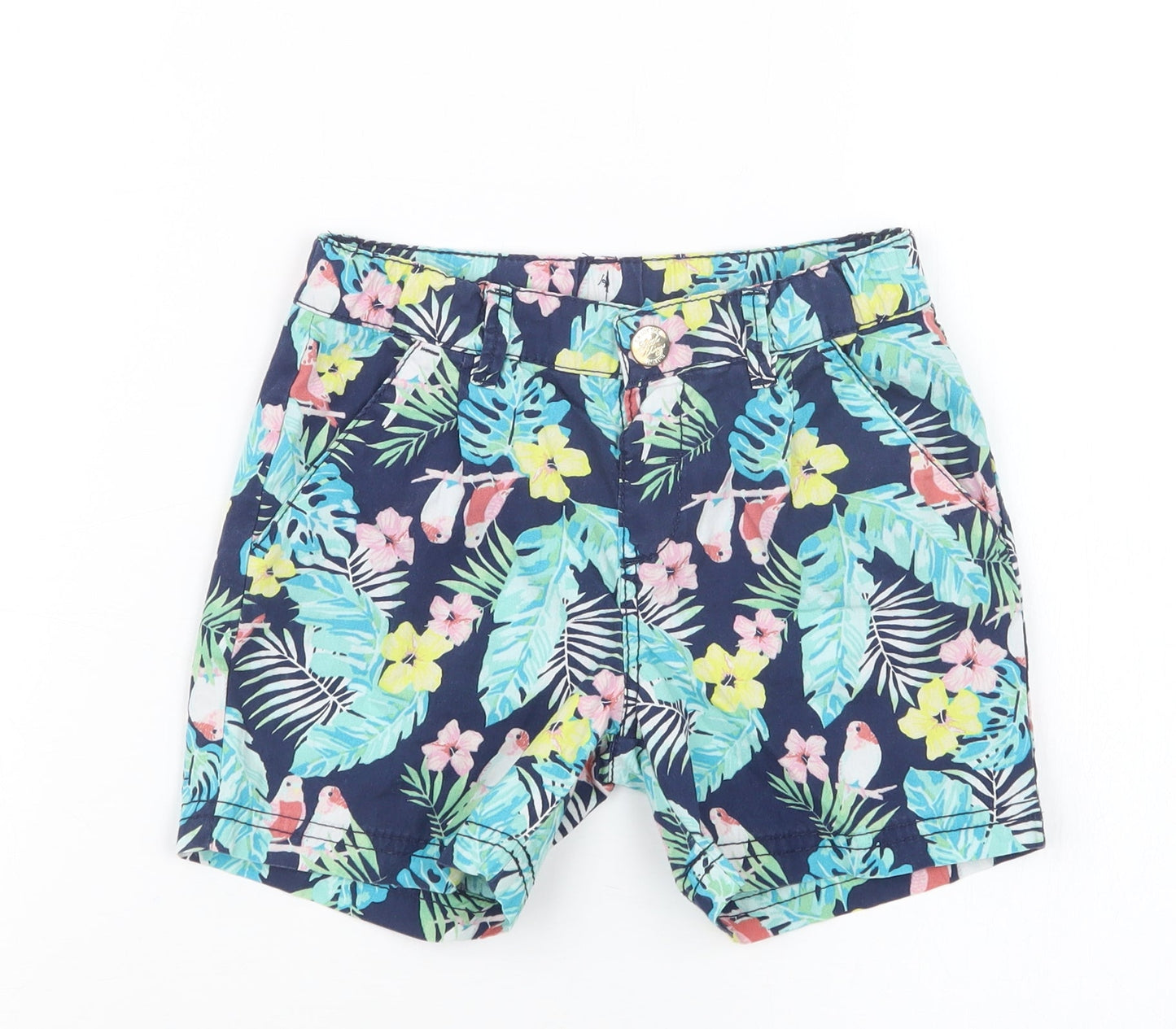 H&M Boys Blue Floral  Cargo Shorts Size 4 Years