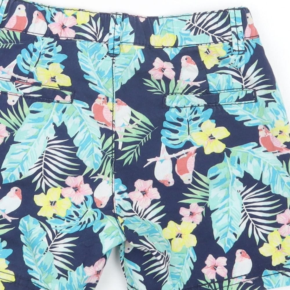 H&M Boys Blue Floral  Cargo Shorts Size 4 Years