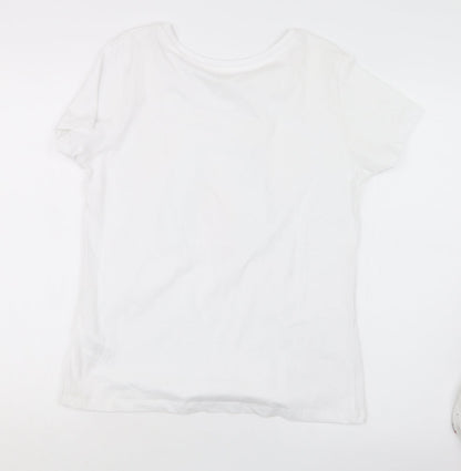Noodle & Stitch Womens White   Basic T-Shirt Size M