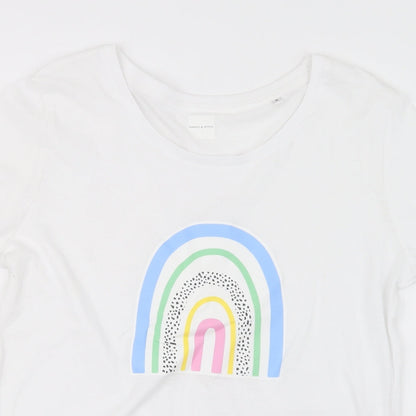 Noodle & Stitch Womens White   Basic T-Shirt Size M