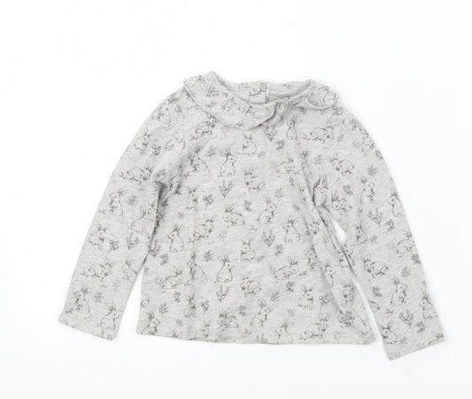TU Girls Grey Geometric  Basic T-Shirt Size 9-12 Months