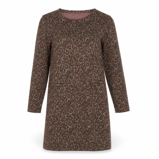 Tu Womens Brown Geometric  Jumper Dress  Size 10
