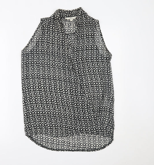 NEXT Womens Black Geometric  Basic Tank Size 6