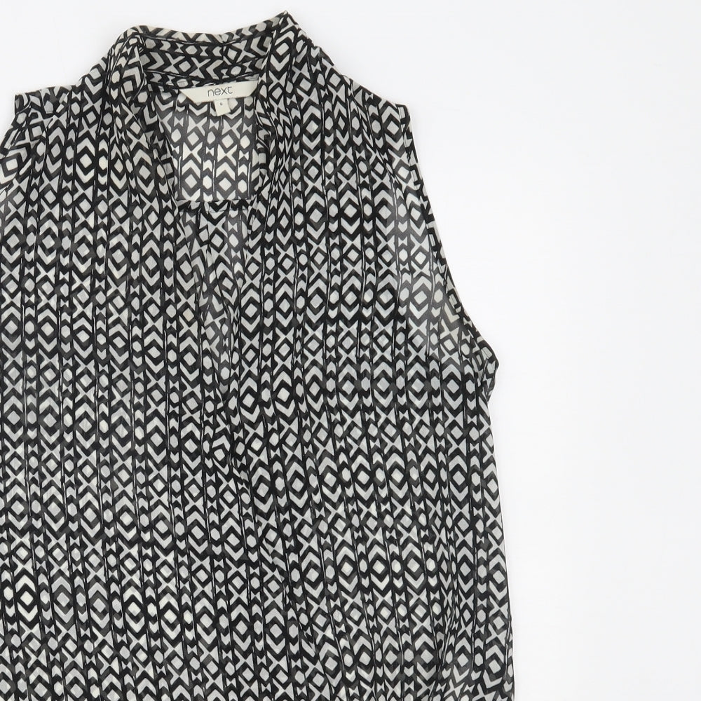 NEXT Womens Black Geometric  Basic Tank Size 6