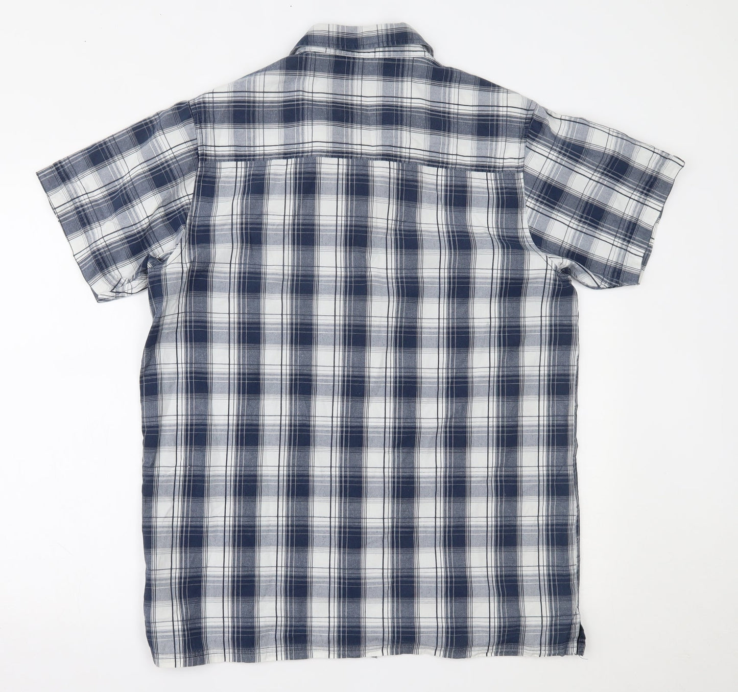 ACS Mens Blue Plaid   Button-Up Size L