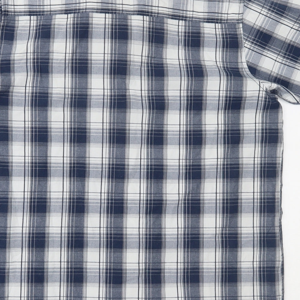 ACS Mens Blue Plaid   Button-Up Size L