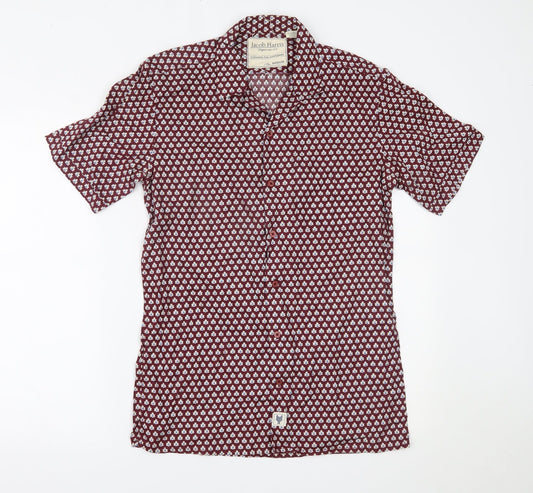 Jacob Harris Mens Red    Button-Up Size M
