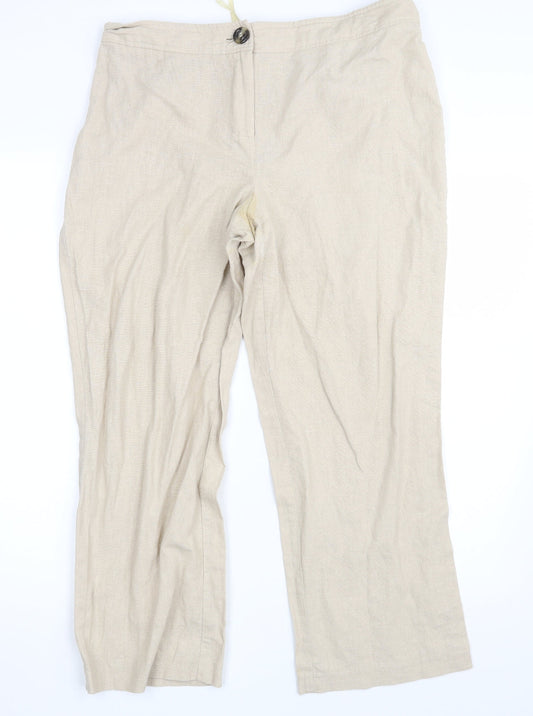 E Womens Beige   Bloomer Trousers Size 14 L25 in