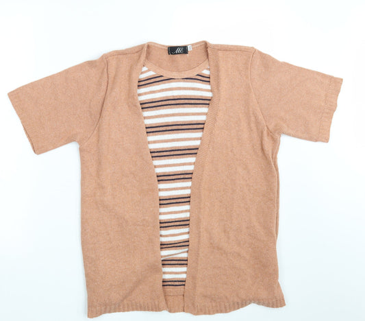 ME Womens Orange Striped  Pullover Jumper Size M