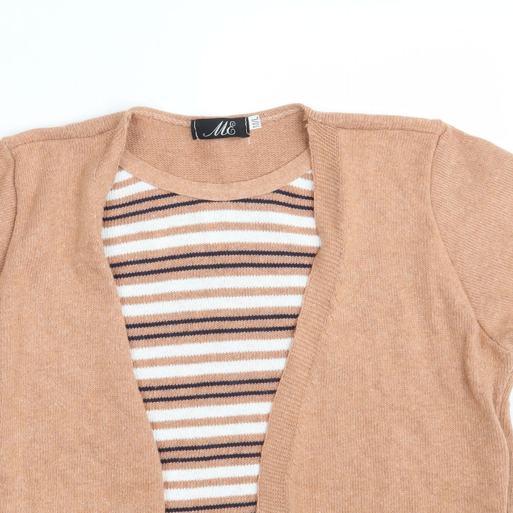 ME Womens Orange Striped  Pullover Jumper Size M