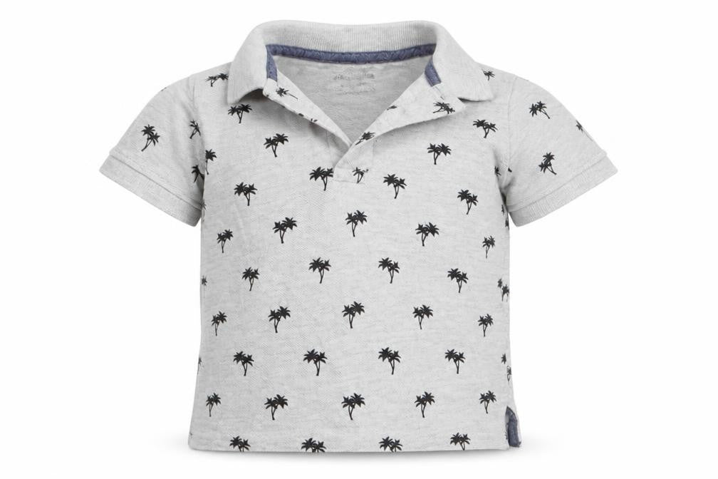 Primark Boys Grey Floral  Basic Polo Size 12-18 Months