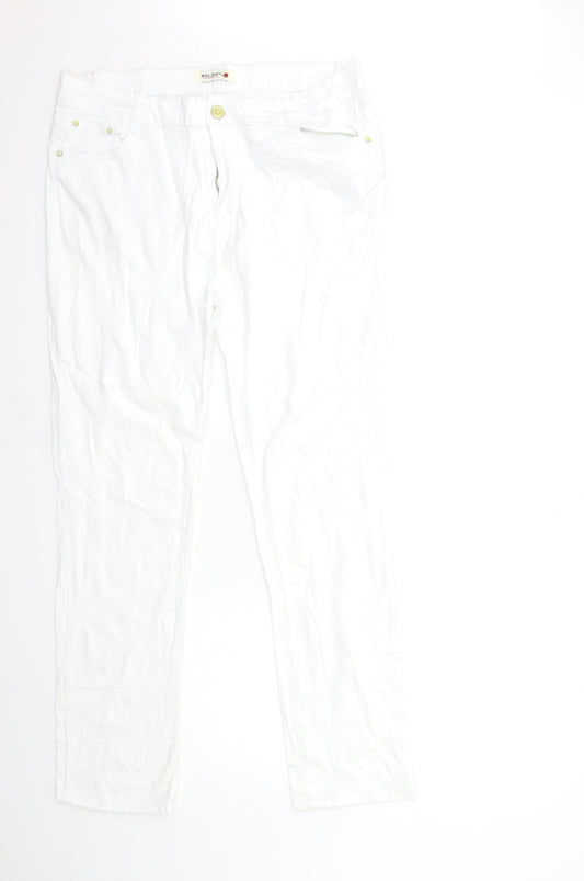 miss cherry Womens White  Denim Straight Jeans Size 38 in L30 in