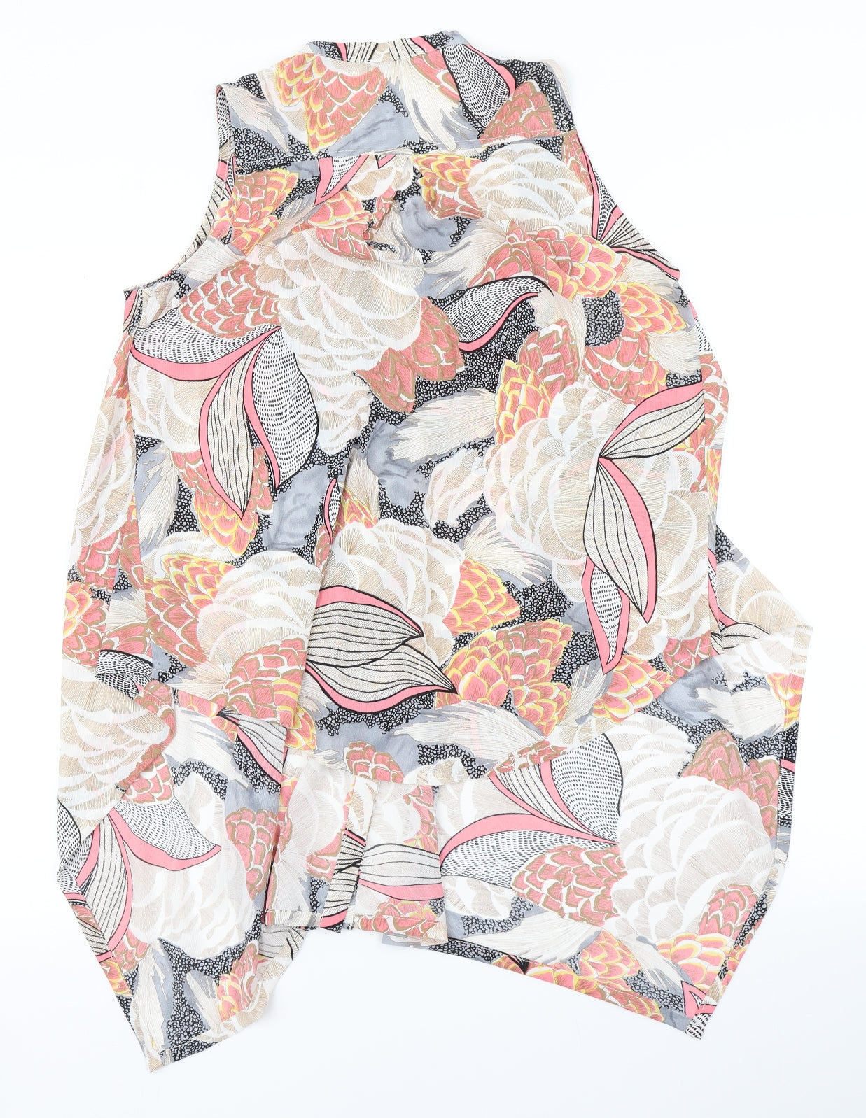 Tenki Womens Beige Floral  Basic Blouse Size S