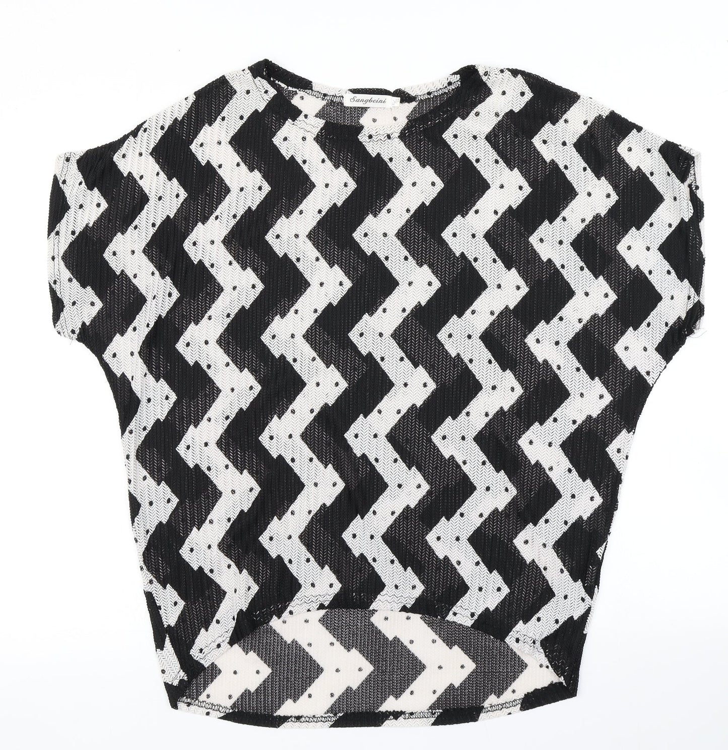 Sangbeini Womens Black Striped  Basic T-Shirt Size XL