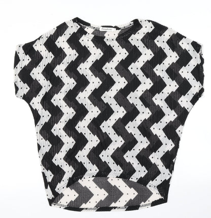 Sangbeini Womens Black Striped  Basic T-Shirt Size XL