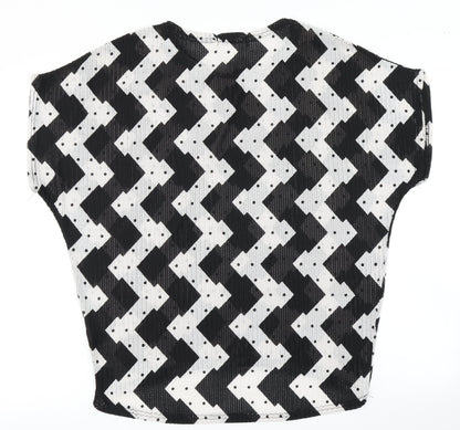 Sangbeini Womens Black Striped  Basic T-Shirt Size XL