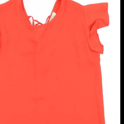 Preloved Papaya Womens Red   Basic Blouse Size 14 - Detail