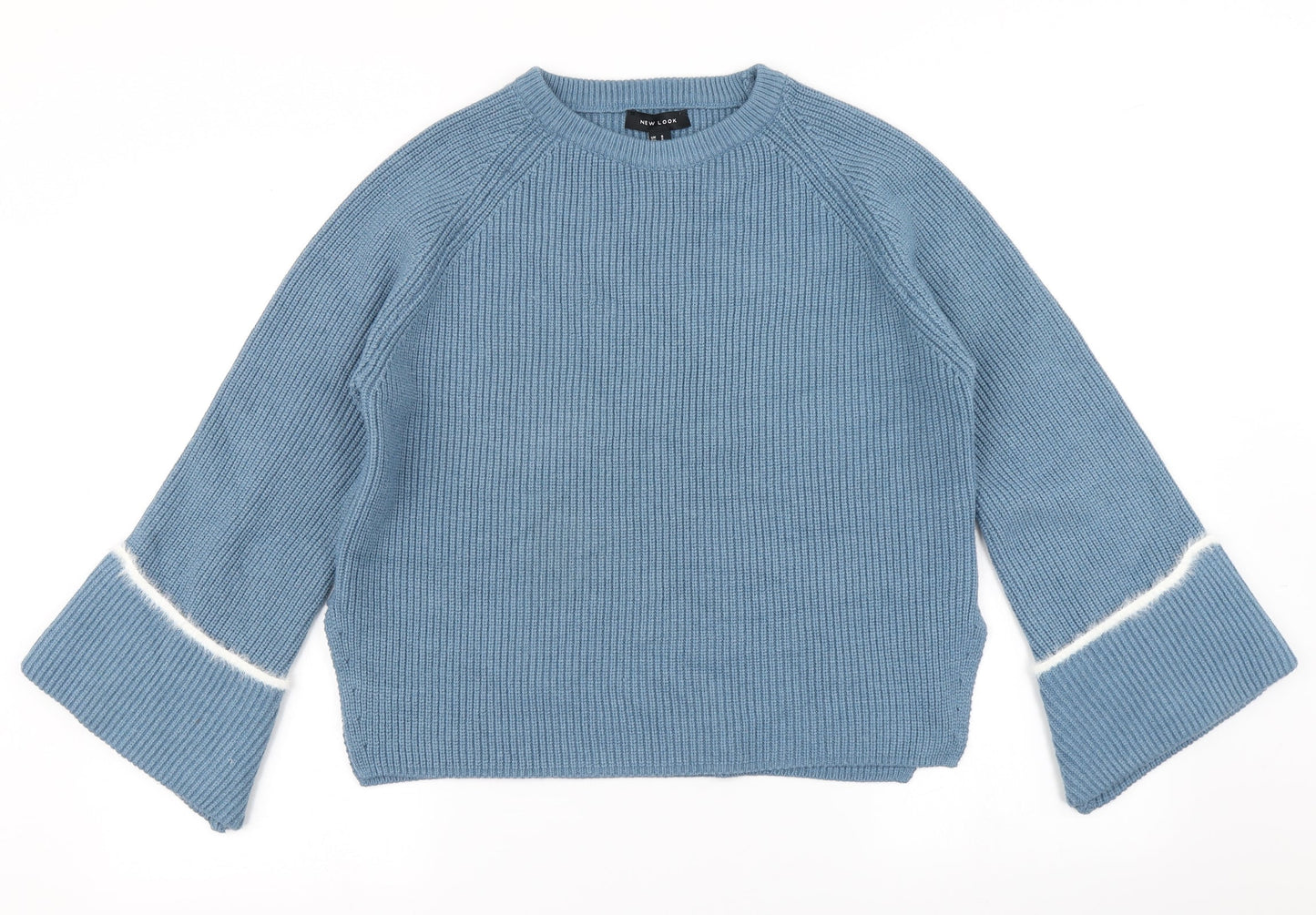 New Look Womens Blue  Knit Pullover Jumper Size S  - Flare sleeve