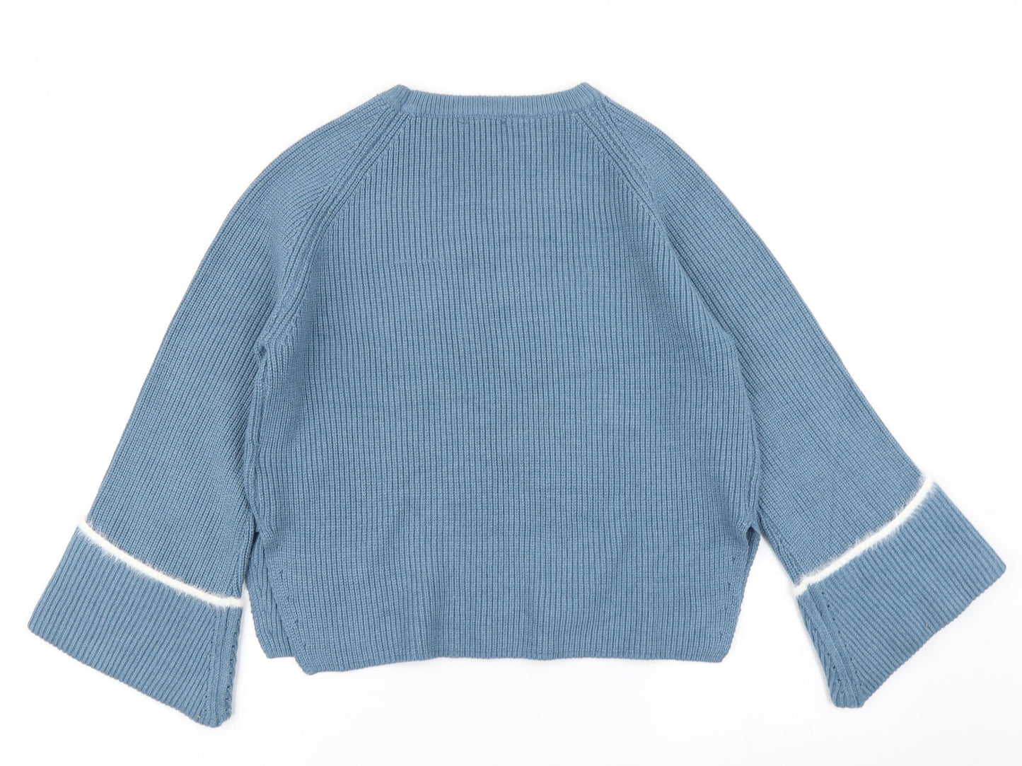 New Look Womens Blue  Knit Pullover Jumper Size S  - Flare sleeve