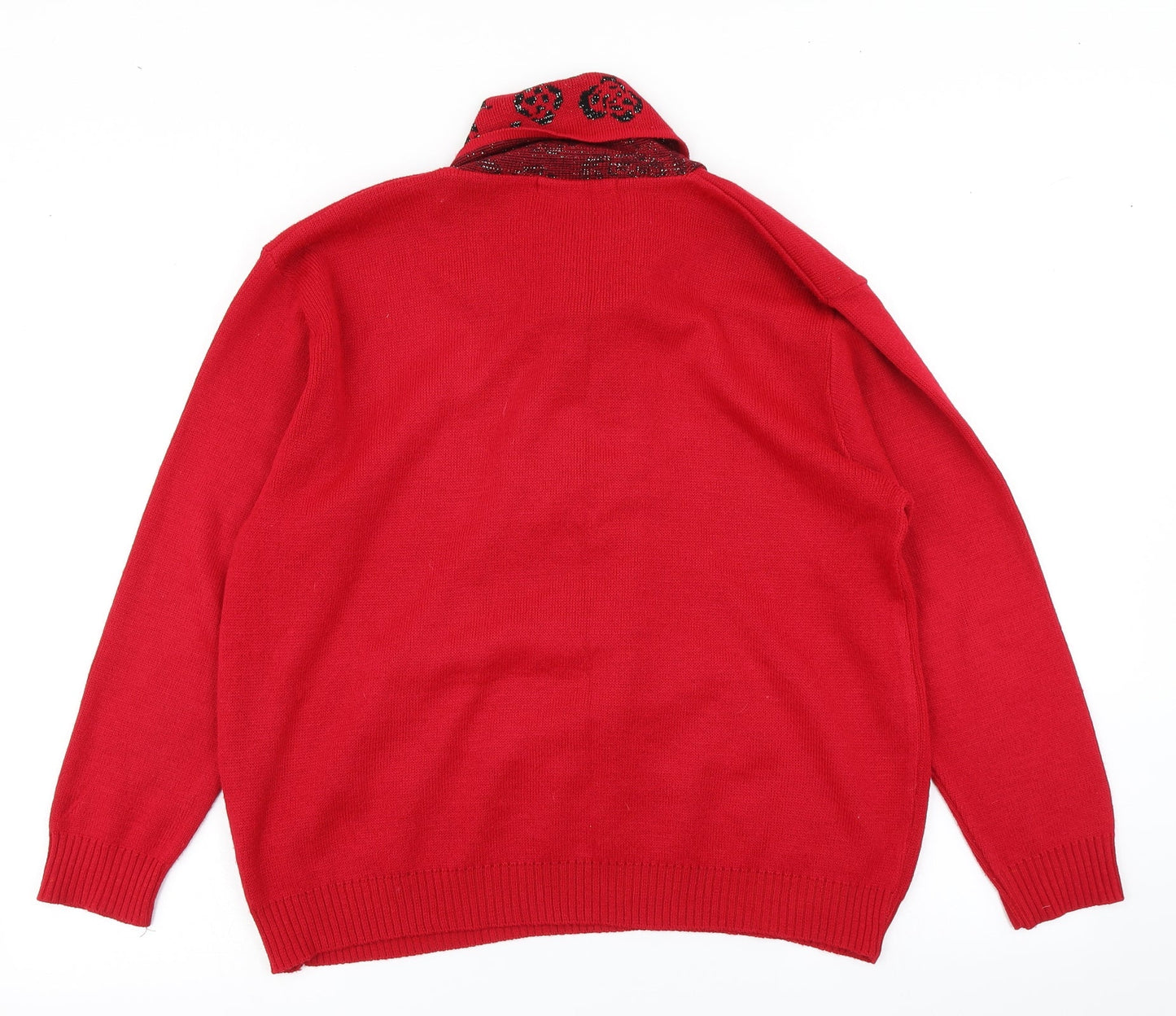 Pure & Natural Womens Red  Knit Pullover Jumper Size M