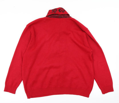 Pure & Natural Womens Red  Knit Pullover Jumper Size M