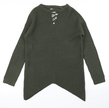 Select Womens Green  Knit Pullover Jumper Size 10